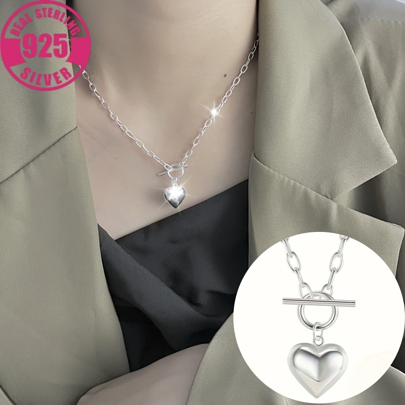 

Vintage 925 Necklace Featuring A Unique Design Collarbone In Silvery