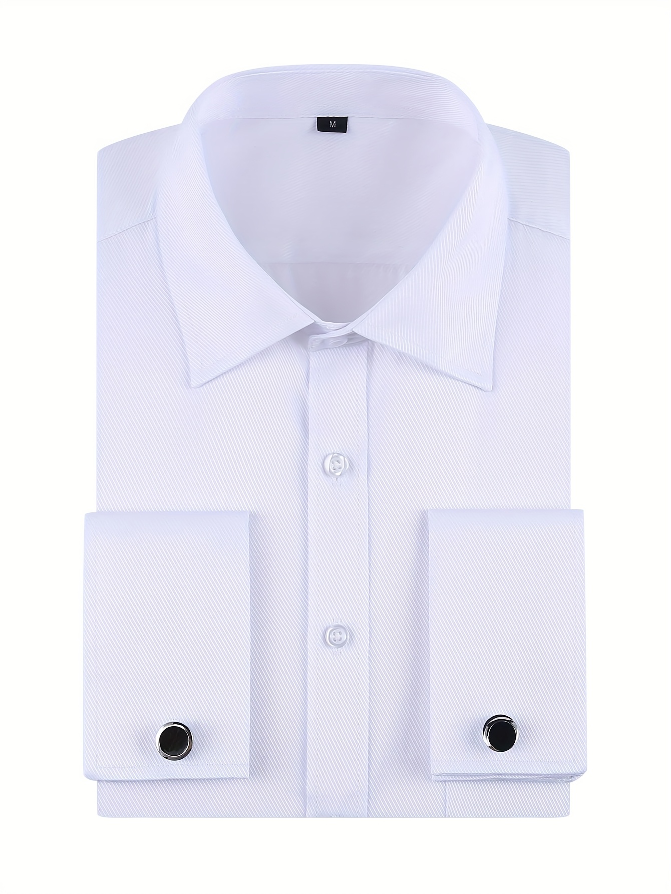fitted dress shirts with french cuffs Comfort Fit French Cuff Wing Tip Cotton White Tuxedo Shirt M / 6 / White main image 1