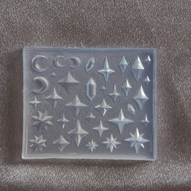 TEMU Gemstone Rhombus Star Cross Silicone Mold Resin Liquid Mold