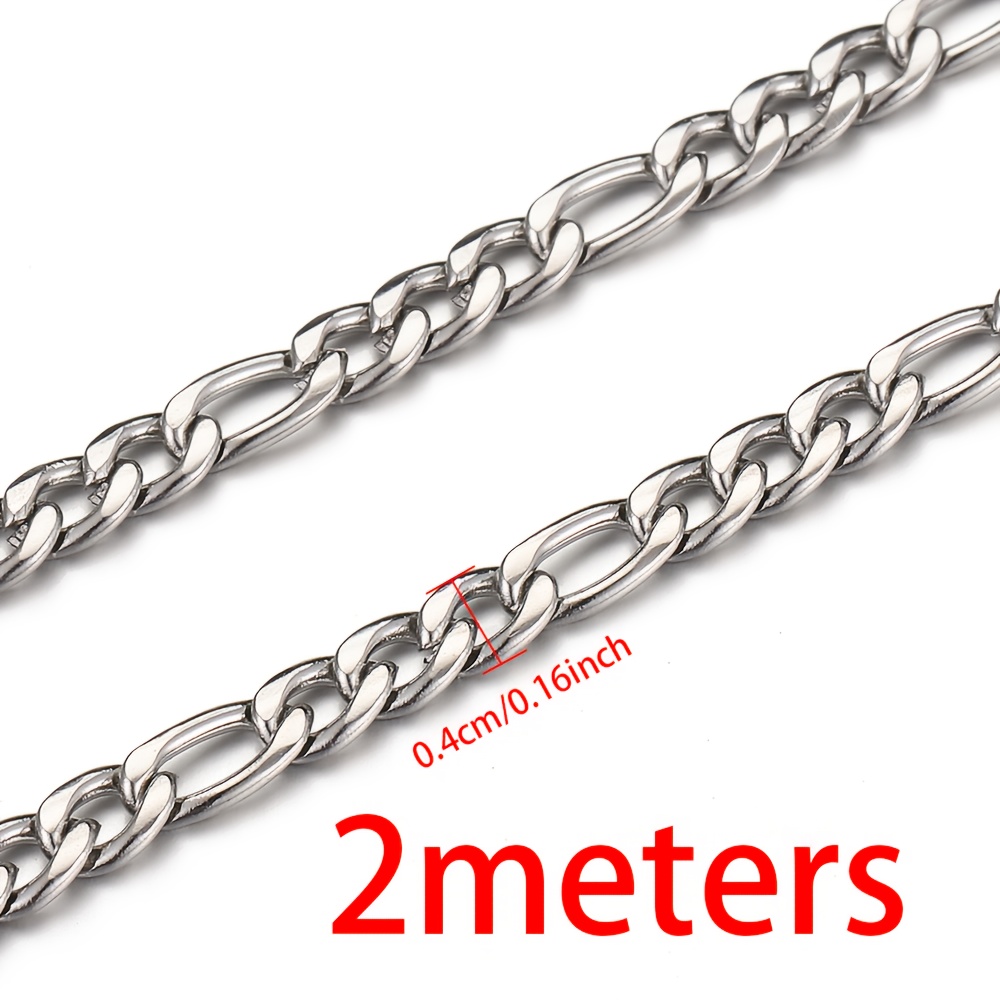 Image of 2 Meters Stainless Steel 3:1 Chain Charms For Diy Necklace Bracelet Jewelry Making Findings