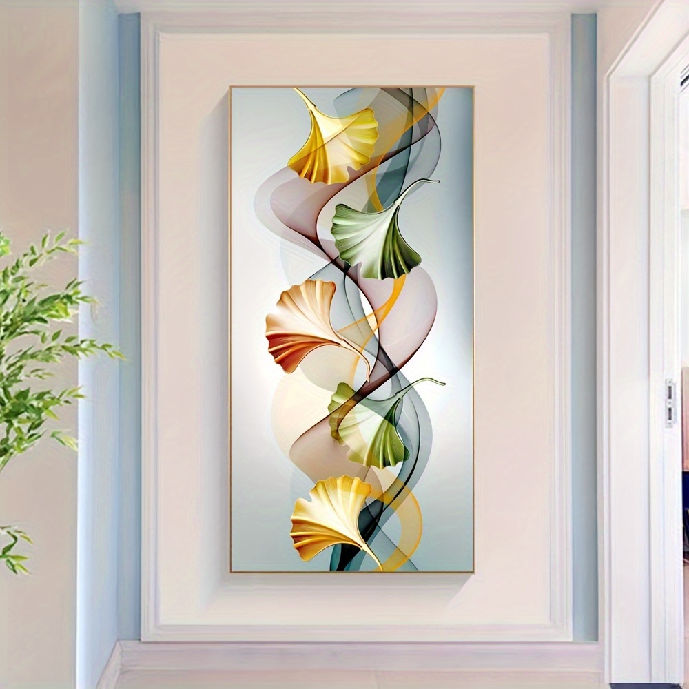 

Leaves Abstract Canvas Art, 23.62x47.24in - Modern Wall Decor For Living Room, Bedroom, Office