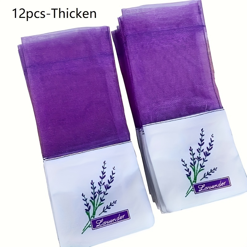 

Lavender Sachet Bags - 12pc Set, Thick Cotton & Linen Aromatherapy Pouches With Transparent Mesh For Dried Flowers, Perfume, Party Favors & Home Decor