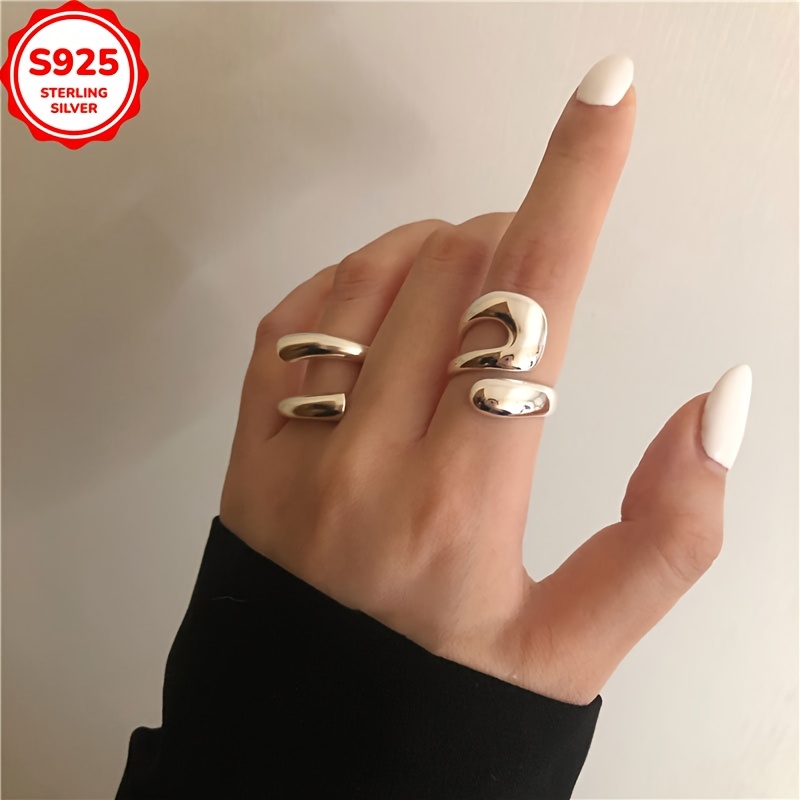 Low Allergy Retro Geometric Ring Women's Hip Hop Punk Finger Ring