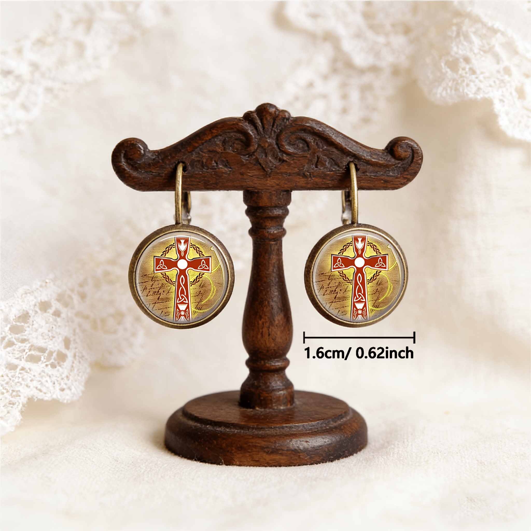 2pc Cyan Round Classical Earrings Set