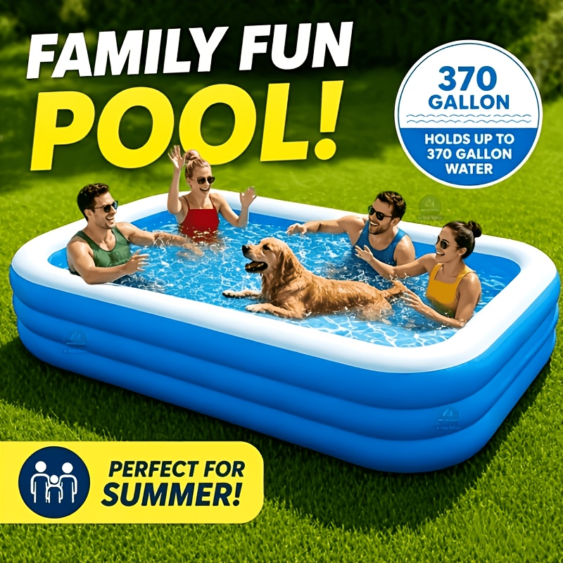 Extra Large 3-Layer Inflatable Pool for Adults & Couples Outdoor Use