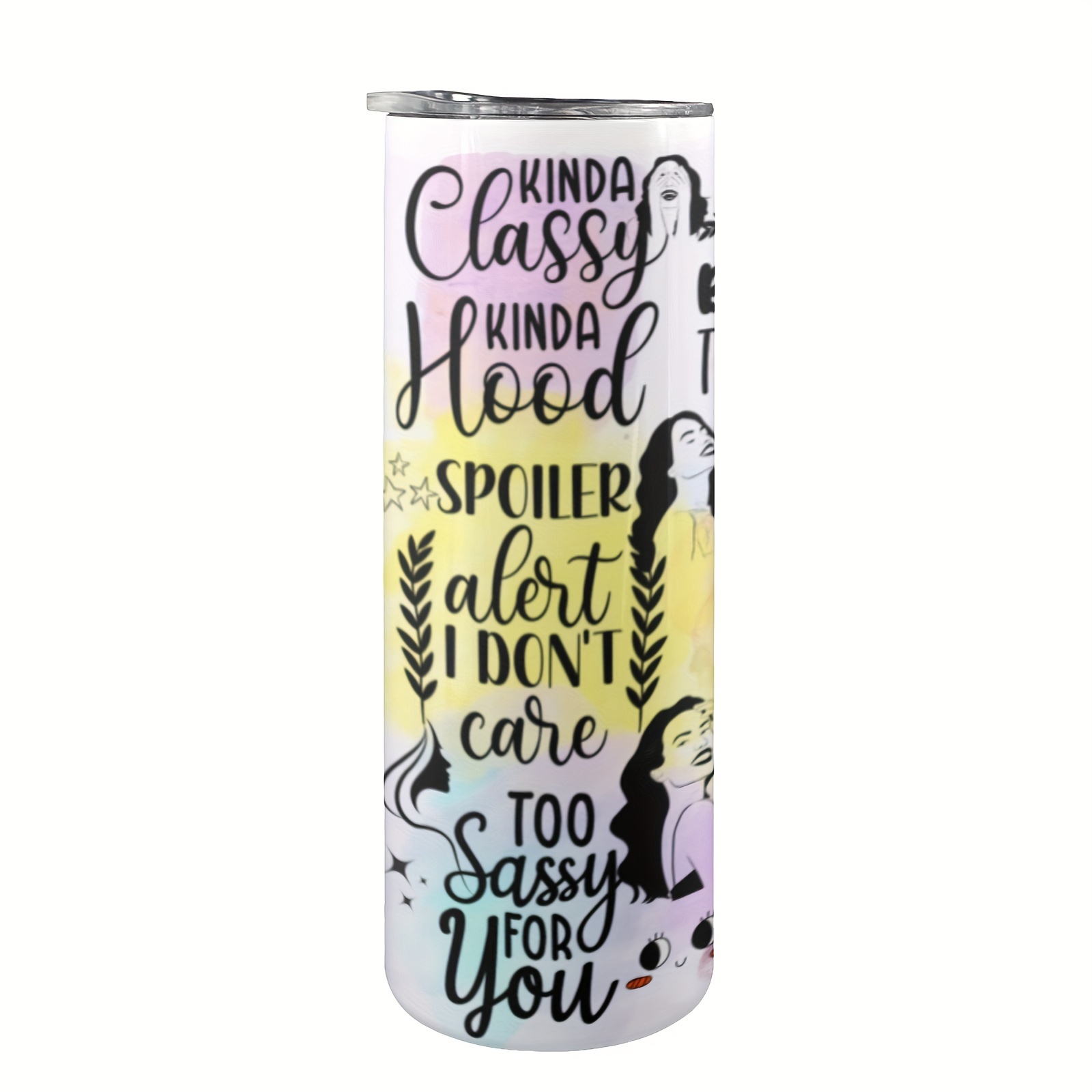 TEMU 1pc20oz,sarcastic Tumbler With Lid And Straw, Stainless Steelwater Bottle, Insulated Water Cups, Drinkware, Outdoortravel Accessories,christmas
