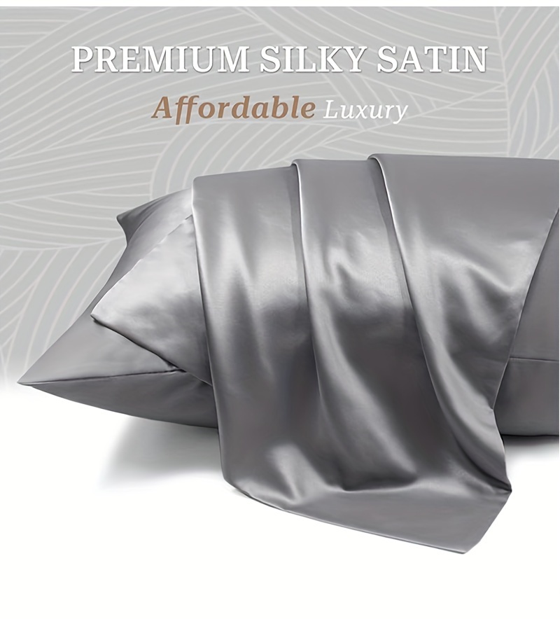 1pc luxury satin pillowcase for hair skin   pillowcase ultra   pillowcase with envelope closure machine washable details 6