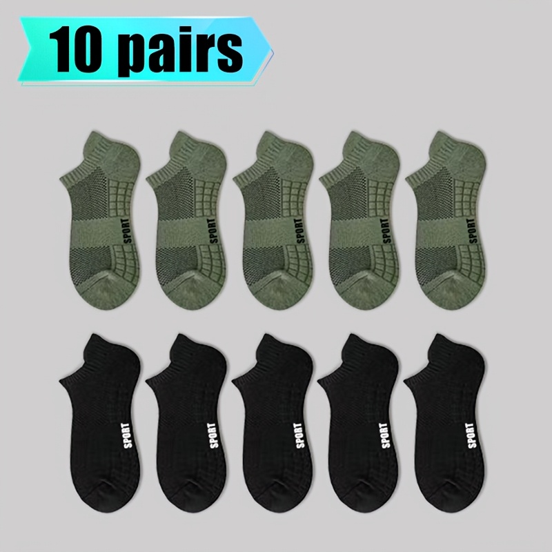 E-shop 10 Paar Bequeme Laufsocken mit Polsterung - Leicht, Feuchtigkeitstransportierend, Atmungsaktiv, Kurzer Anti-Rutsch-Schnitt - Geeignet für Damen