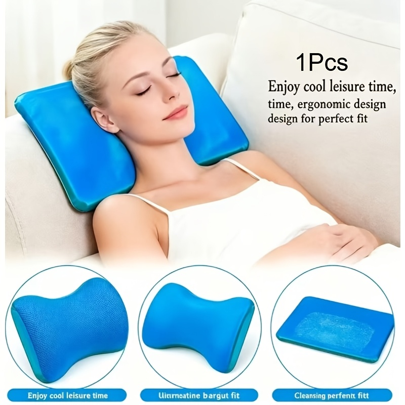 1pc Portable Summer Gel Ice Cool Pillow, Hand Washable Fabric Pad, Reusable Compress Cushion For Muscle , Indoor Bedroom Rest Cooling Sleeping Mat