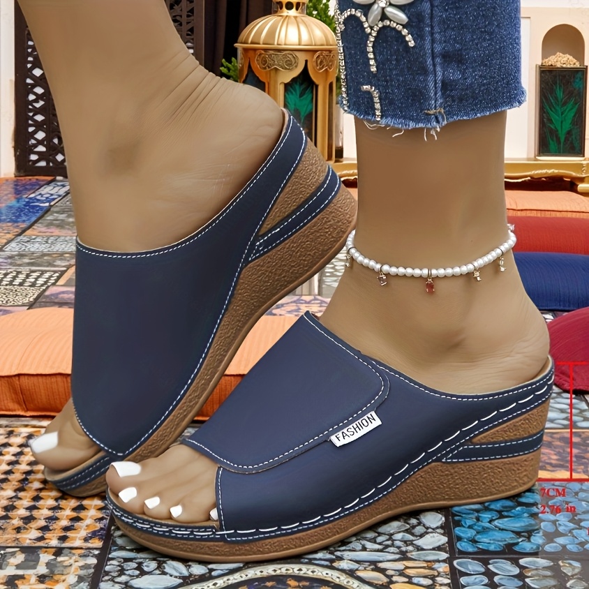 Women'S Fashionable Casual Sandals - Soft Synthetic, High Heel, Strappy Back, Comfortable Slip-On Shoes for Summer, Casual Footwear | Strappy Sandals | Synthetic Upper, Casual Sandals