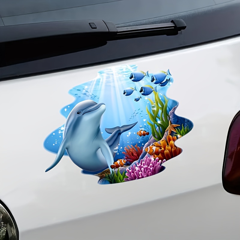 

1pc Cheap Exquisite Cute Ocean World Dolphin Coral Small Fish Aquatic Grass Car Sticker Laptop Bottle Truck Phone Motorcycle Bread Car Sticker