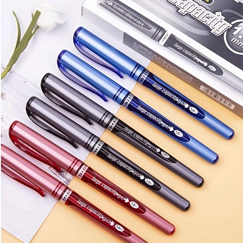 

6pcs Gel Pen Large Capacity Signature Pen Practice Red Pen Black Thick Head Pen Ink Pen Office Black Water Pen Thickened 1.0mm Giant Power Writing Pen With Signature Pen Carbon Thick Pen Rod