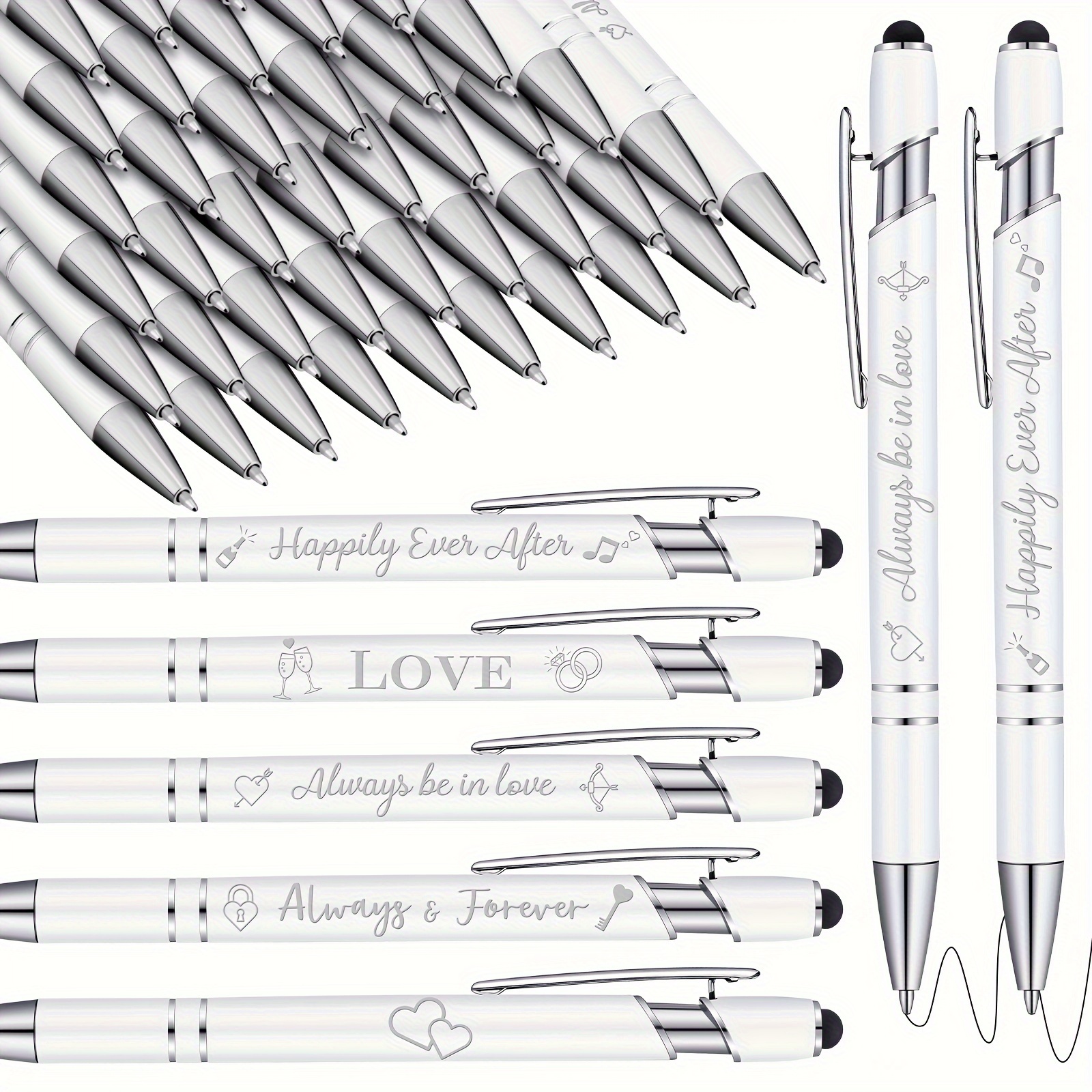 

36 Pcs Wedding Pens Bulk Bridal Shower Pens Favors Bachelorette Pens 6 Styles Retractable Ballpoint Pens Wedding Favors Supplies For Guest Game Office School