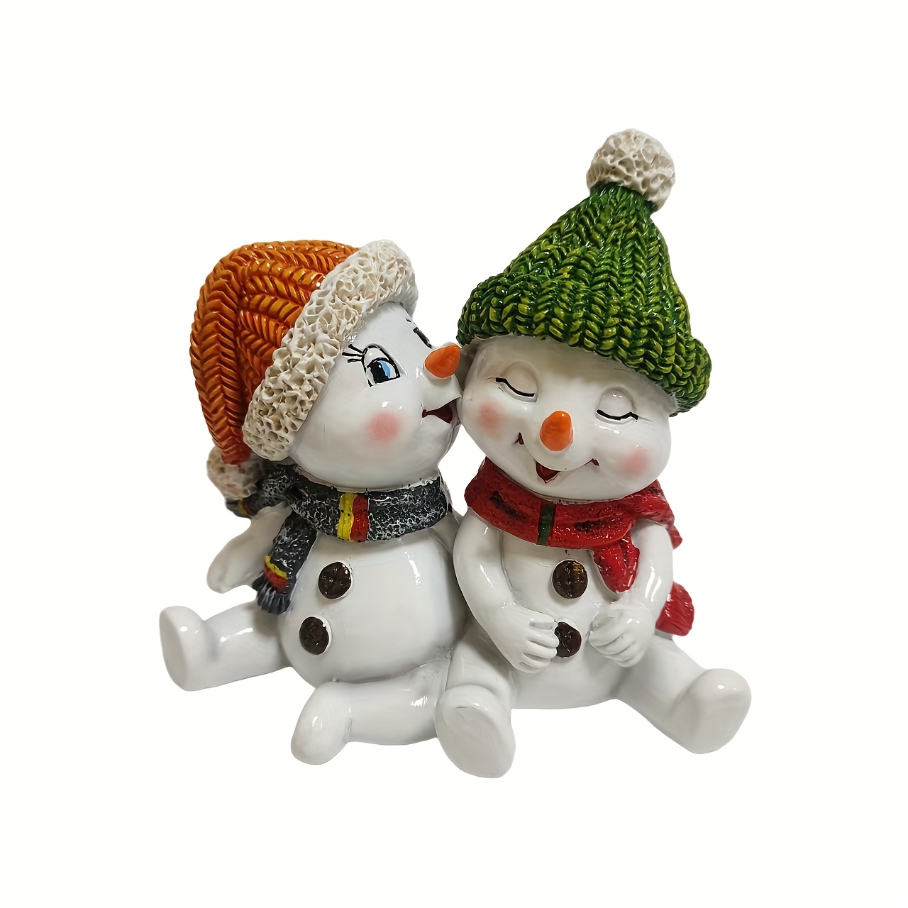-painted Cute Christmas Snowman Decorative Resin Ornament For A Festive Atmosphere, Perfect As A Christmas Gift Or Desktop Decoration