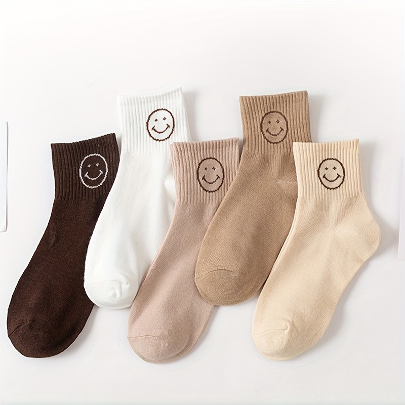 

5pcs Women' Ankle Socks - , Soft Polyester & Spandex , Hand Washable