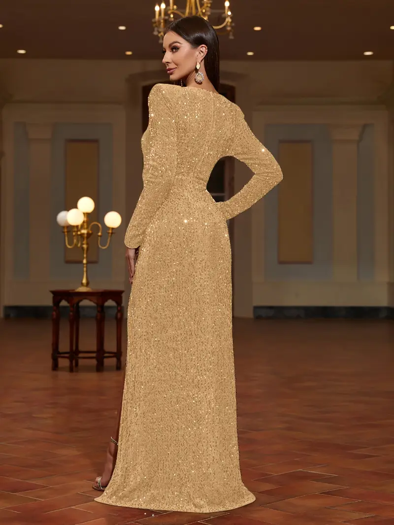 sorella vita gold sequin bridesmaid dress 8718