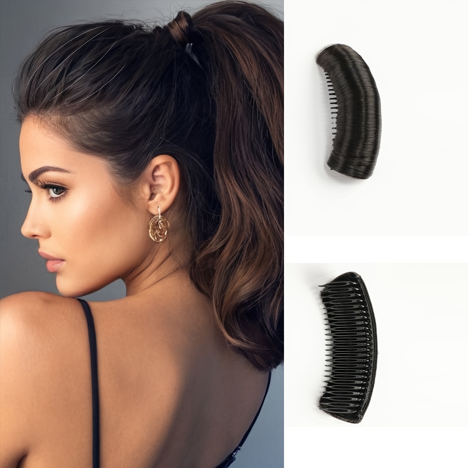 

Invisible Fluffy Hair Pad Synthetic False Hair Clip Up Combs Clips For Women Lady Girls Black And Brown Diy Styling Insert Hair Pad Hair Accessories