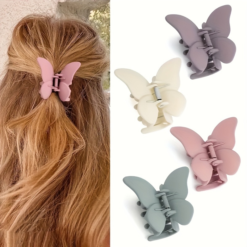 

Elegant Hair Clip, Vintage Style Frosted Plastic Bow Tie Hair Accessory, Solid Color High Ponytail Bun Grip, Single Piece, Ideal For Valentine's Day