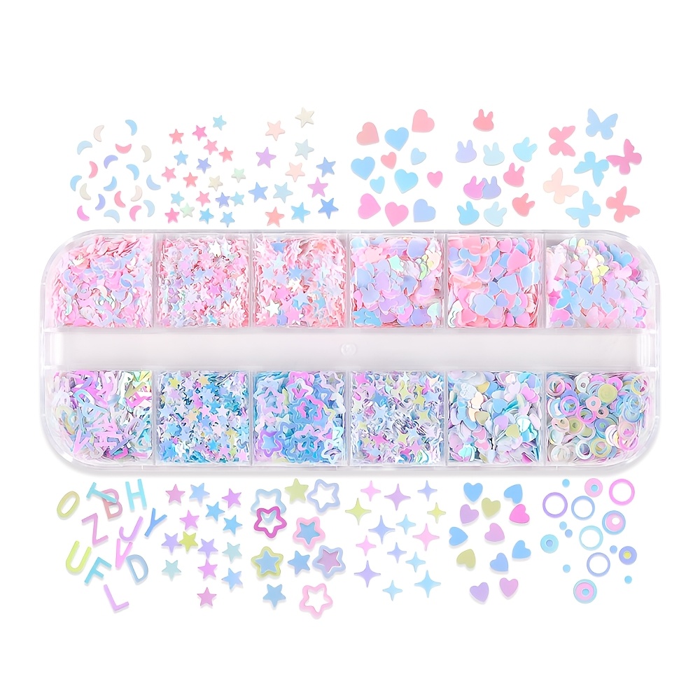 TEMU Colorful Mixed Glitters | Plastic Crafts And Nail Art Sparkles For Arts And Crafts Projects