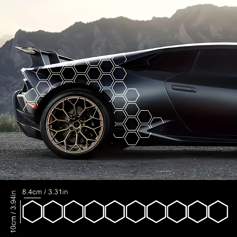 30 Hexagonal Body Stickers, Honeycomb Pattern Side Door Stickers, Diy Car Modification Vinyl Stickers