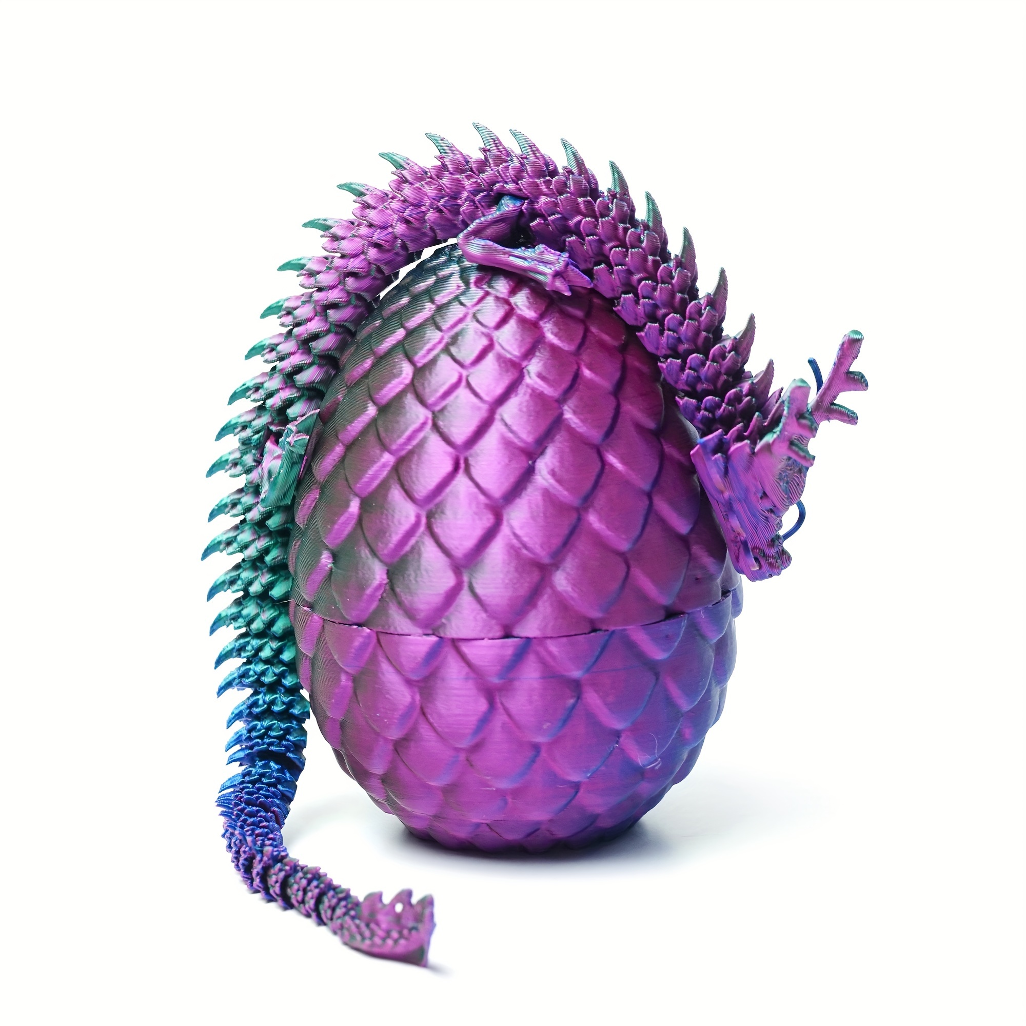 

3d Printed Dragon Egg Figurine - Flexible Joints, Customizable Shape, Home Decor, Fish Tank & Car Accents