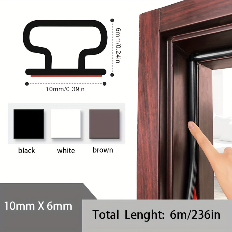 rubber weather stripping door seal strip self adhesive backing door weatherstripping for door frame insulation large gap easy cut to size with tailor scissors black white brown