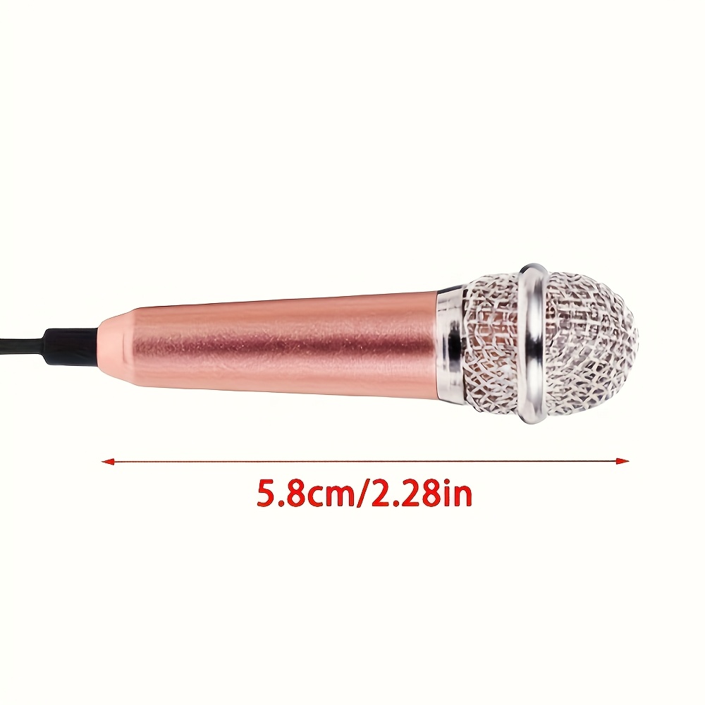 3.5mm Jack Mini Microphone, Portable Singing Microphone, Suitable for Voice Recording, Interviews, Karaoke, Gaming, Video Conferences, Live Streaming, Compatible with Mobile Phones, Computers, Laptops, Tablets - No Battery Required