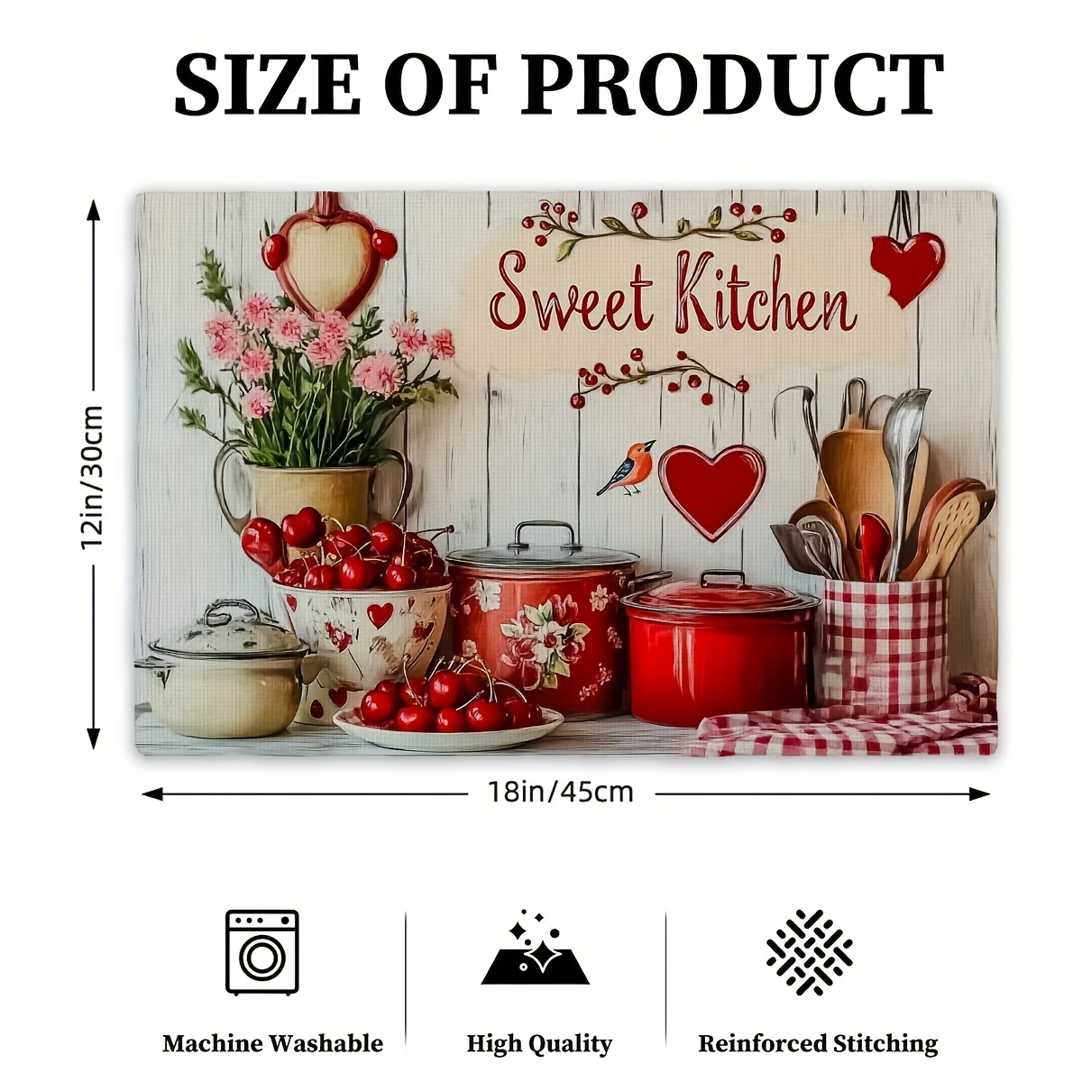 Set Of 4 Rectangular Polyester Placemats For Kitchen Table_voghion.com