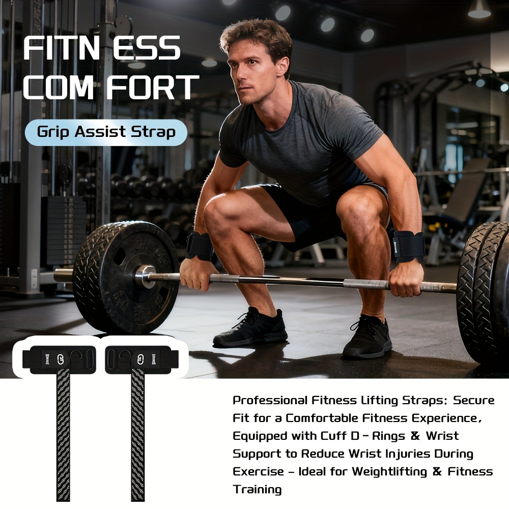 2pcs Heavy-Duty Anti-Slip Grip Straps - Thickened Material, Non-Slip Wristbands for Deadlifts, Pull-Ups, Barbell, Gym Equipment - Durable Workout Straps with Secure Fit