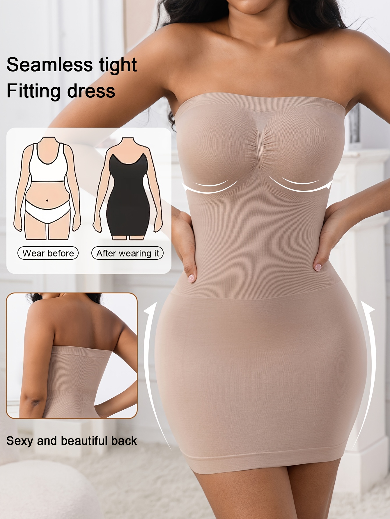 Seamless Tummy-Control Bandeau Dress