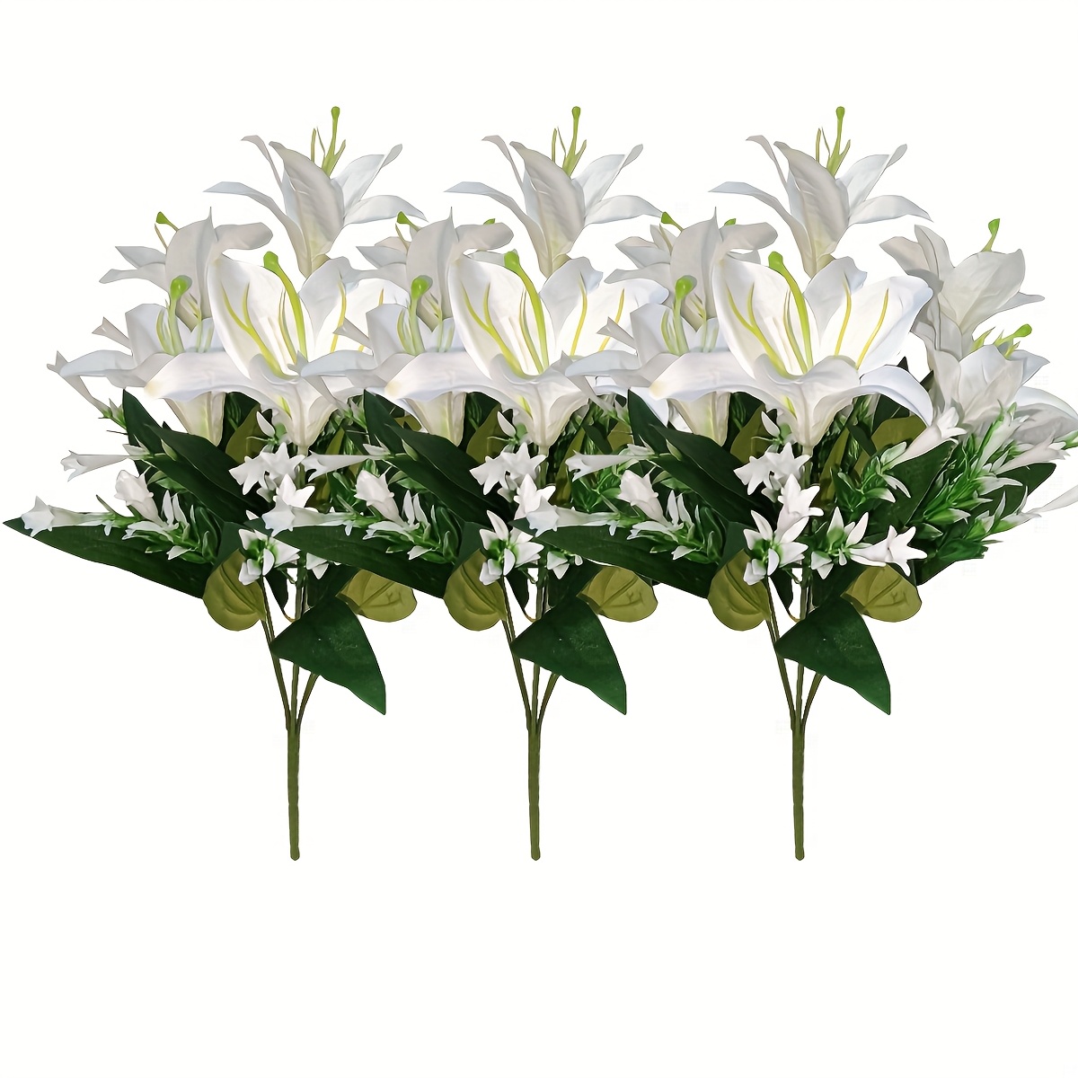 1 Bouquet Of 7 Flowers Small Lily Artificial Flower, Fake Flowers Suitable For Living Room Dining Room Bedroom Decorations, Valentine's Day, Weddings, Anniversaries And Other Special Occasions