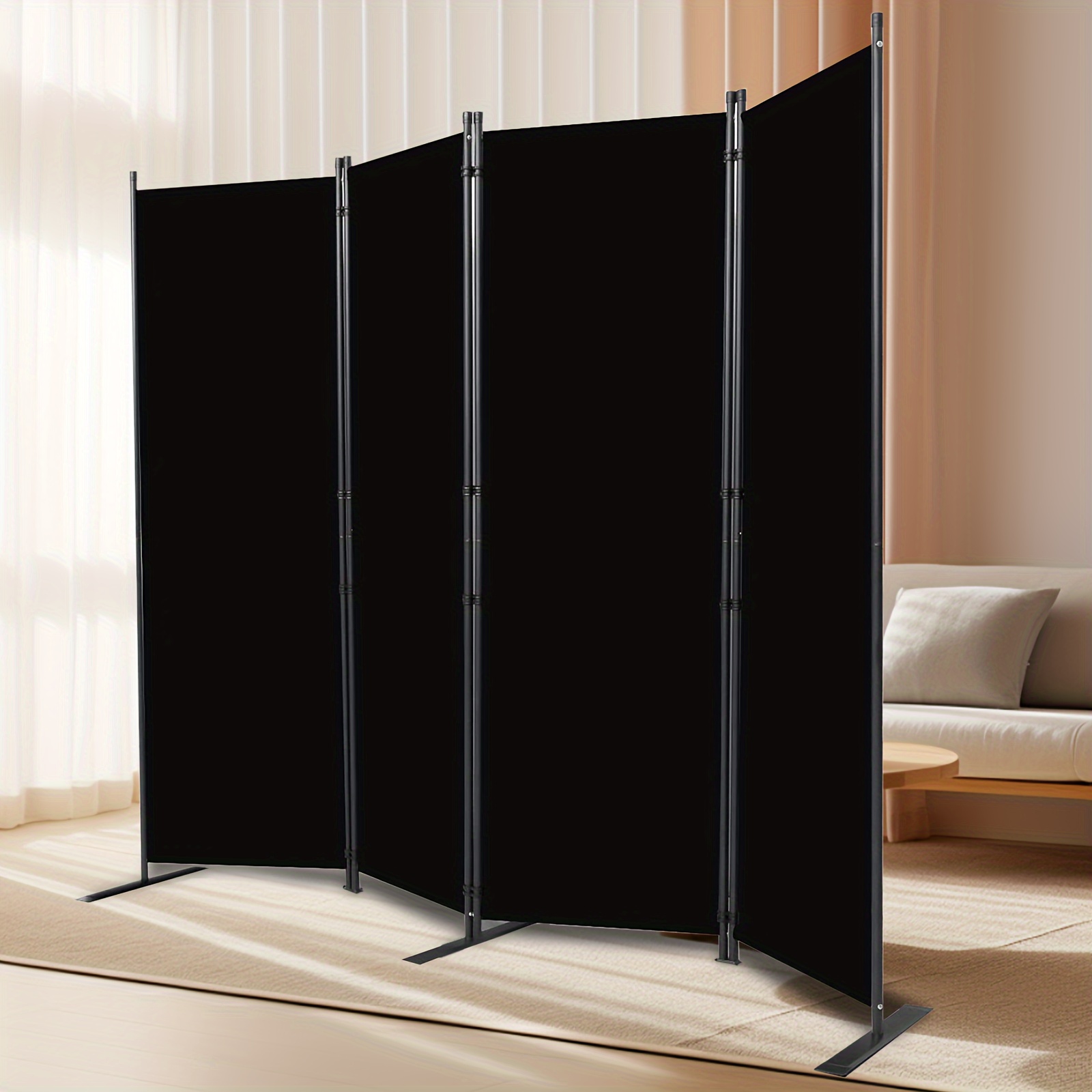 

Room Divider, Large Single Panel Privacy Screen Wall Divider For Room Separation, Freestanding Black Room Divider 72"h×71"w