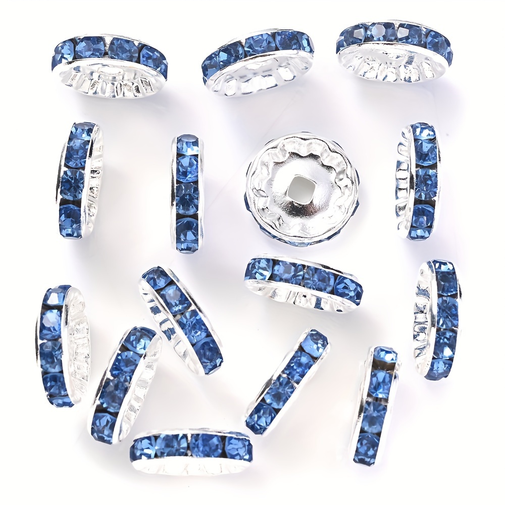 Image of 20pcs 4x12mm Sparkling Alloy Spacer Beads Color Random, Used For Jewelry Making Bracelets, Necklaces, And Craft Additions