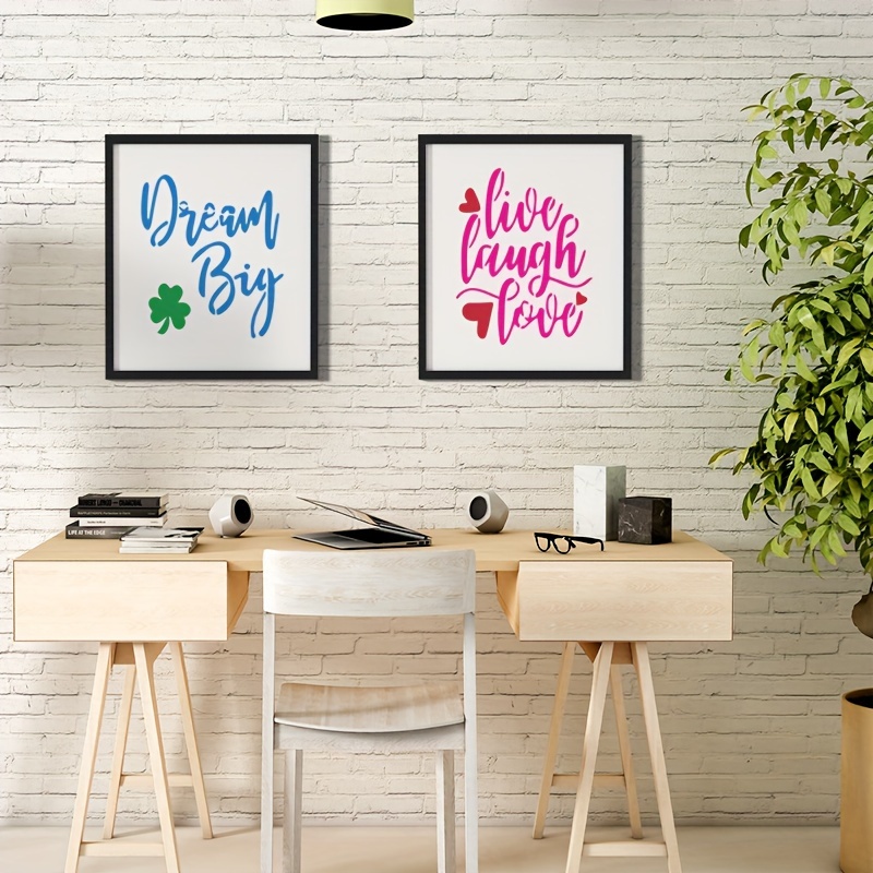 Inspirational Quote Stencils Set Of 9 - 8 Inch Reusable Painting ...