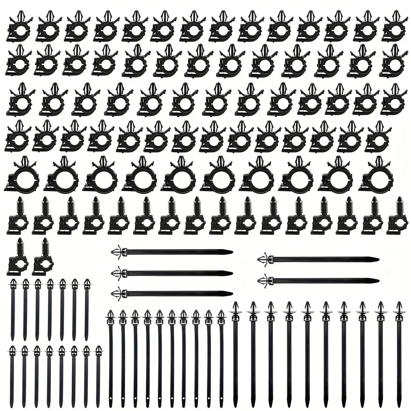 TEMU 130pcs Car Wiring Harness Clamp Set, Automotive Wiring Harness Replacement, Automotive Wire Loom Routing Clip, Wiring Harness Assortment Kit, Universal Replacement Parts With Car Cable Ties