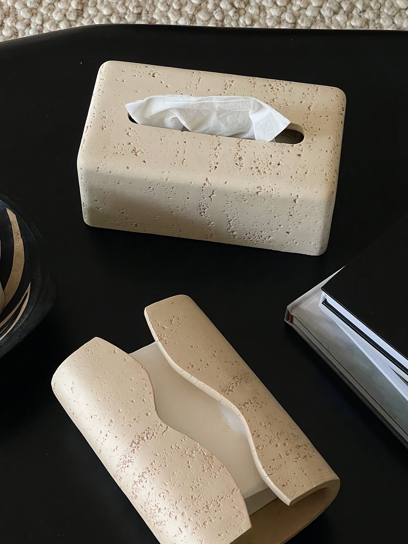 sleek   tissue box holder modern resin rectangular design   options   home or office decor Product details 6