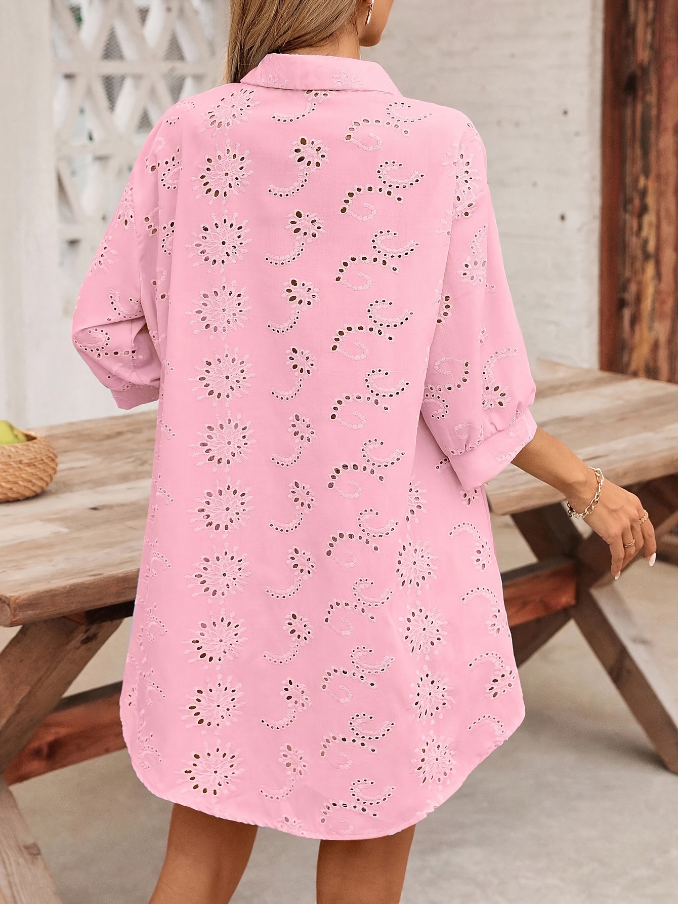 blouse femme en dentelle rose fermeture à Temu Switzerland