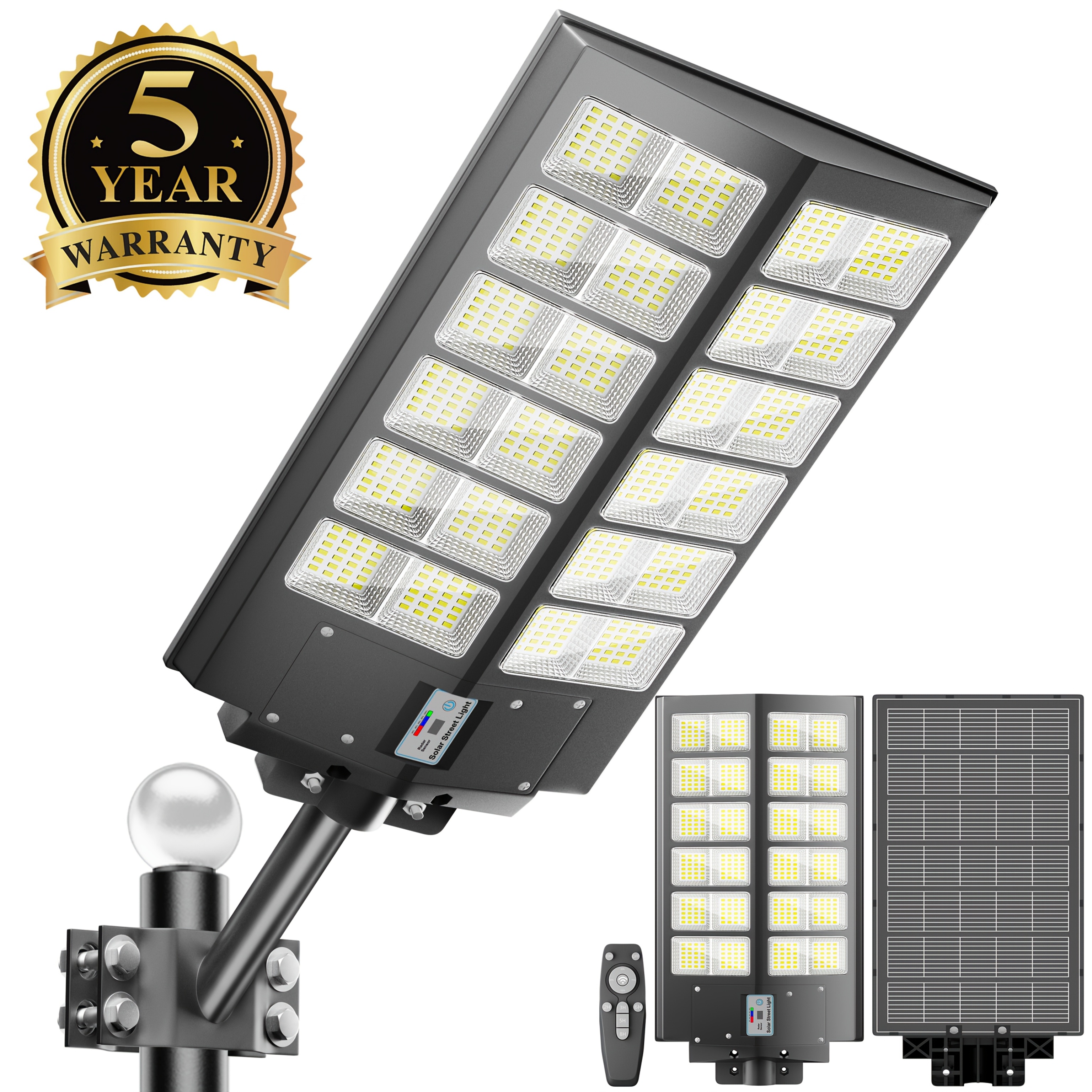 TEMU 1 Pack Outdoor Solar Lights, Outdoor Street Lights, Daylight Lighting Multiple , Garden Lighting With Sensors, Pv Panel Integrated Street Lights