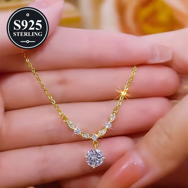 Women's 925 Hypoallergenic Sparkling Necklace, Exquisite Gift