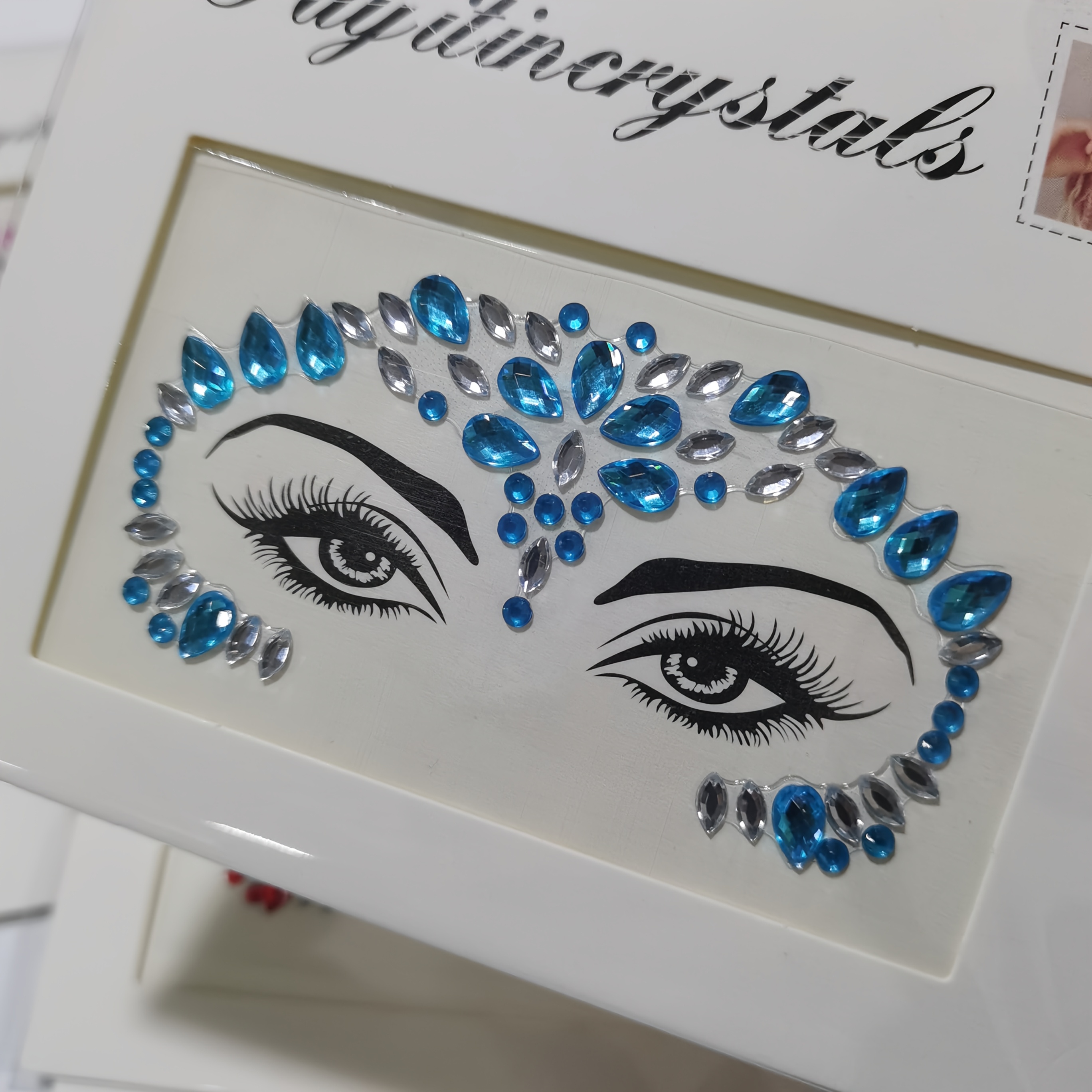 Image of 1pc 3d Rhinestone Face Stickers Glitter Mermaid Face Stickers Jewels Gems Eye Body Decoration Stickers For Festival Party