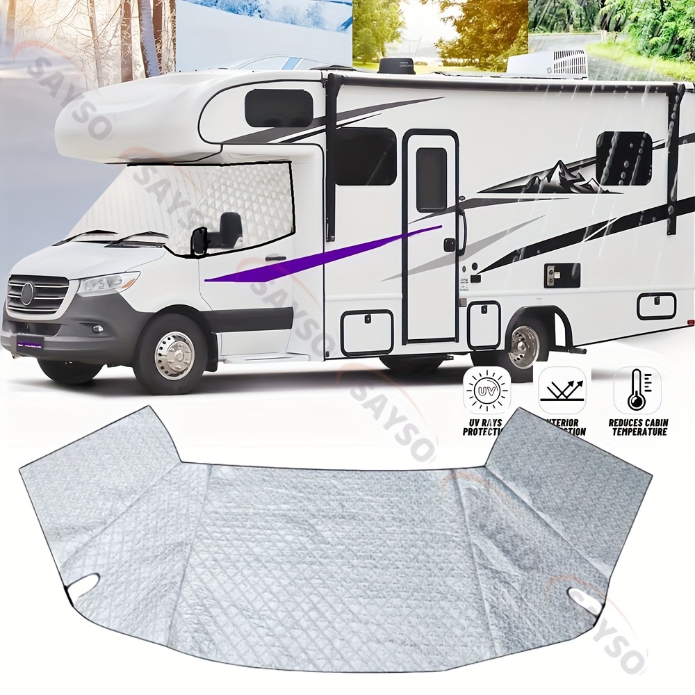 

Rv Windshield Cover Snow Shade Compatible With Sprinter 515, Polyamide Exterior Awning Protector For Motorhome, Provides Protection And Reduces Cabin Temperature - Scope Of Use: Exterior Decoration