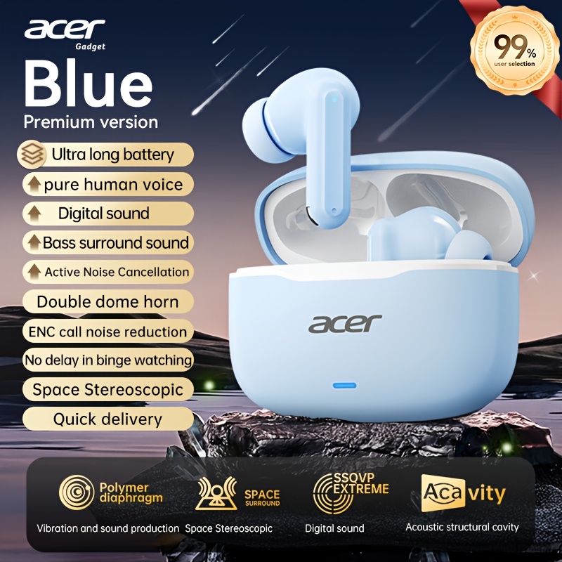 Image of [acer Official Genuine] Tws Wireless Headset Subwoofer Ultra-long Running On-ear Ear Hook Design Low-latency Gaming Mode Hifi Sound Lightweight Fashionable Design Long Wearing