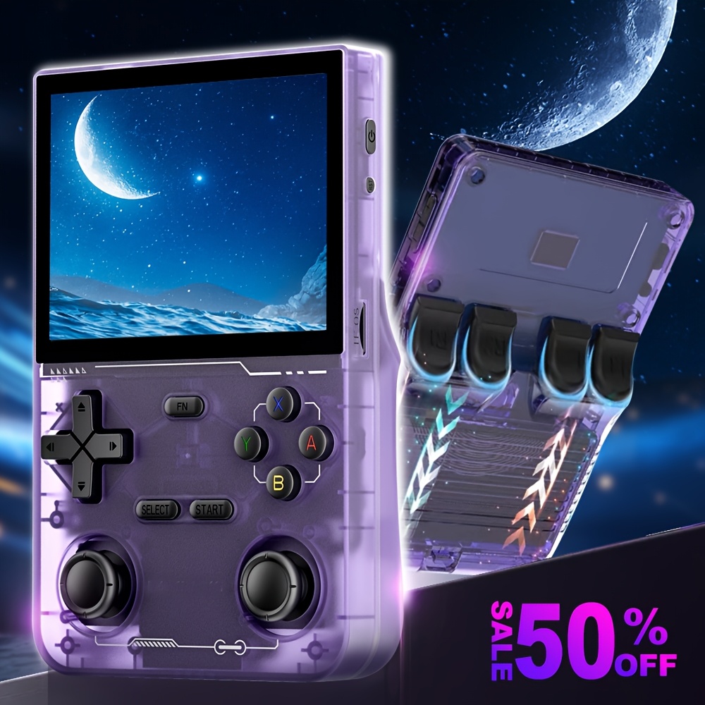   r36s classic gaming entertainment 3 5   portable   machine with headphone jack abs material 64gb tf card otg usb cable valentines gifts
