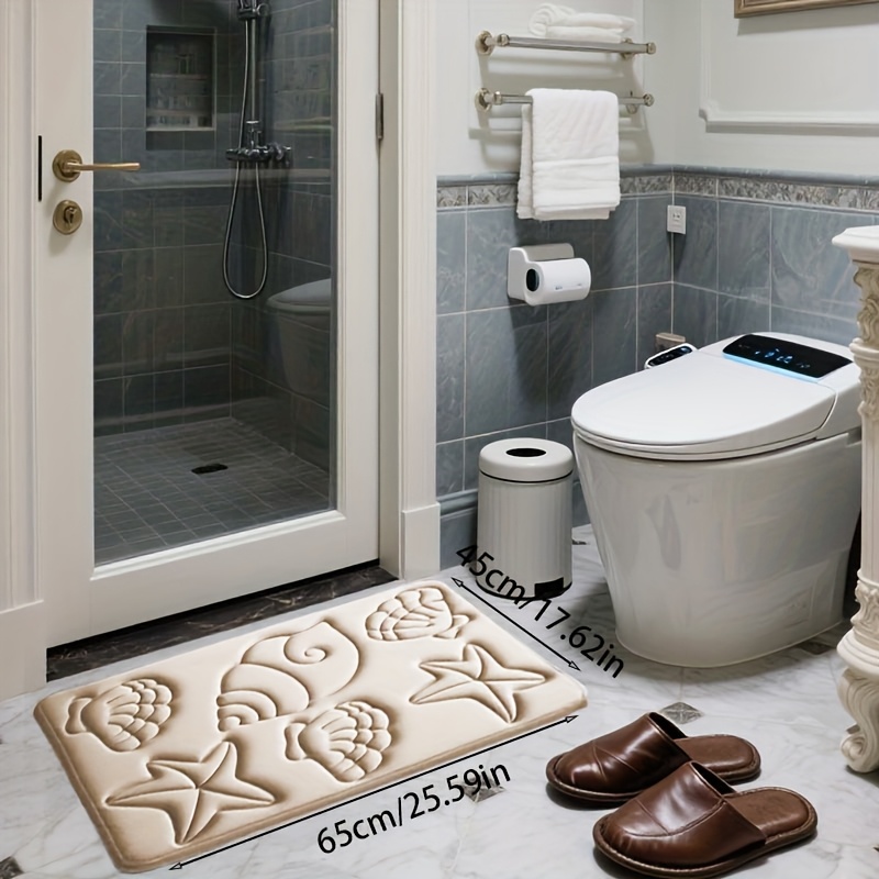 TEMU 【製品タイトル】浴室用滑り止めマット 吸水マット トイレ安全パッド シャワールーム ドアマット 家庭用滑り止め設計 底面滑り止め粒子