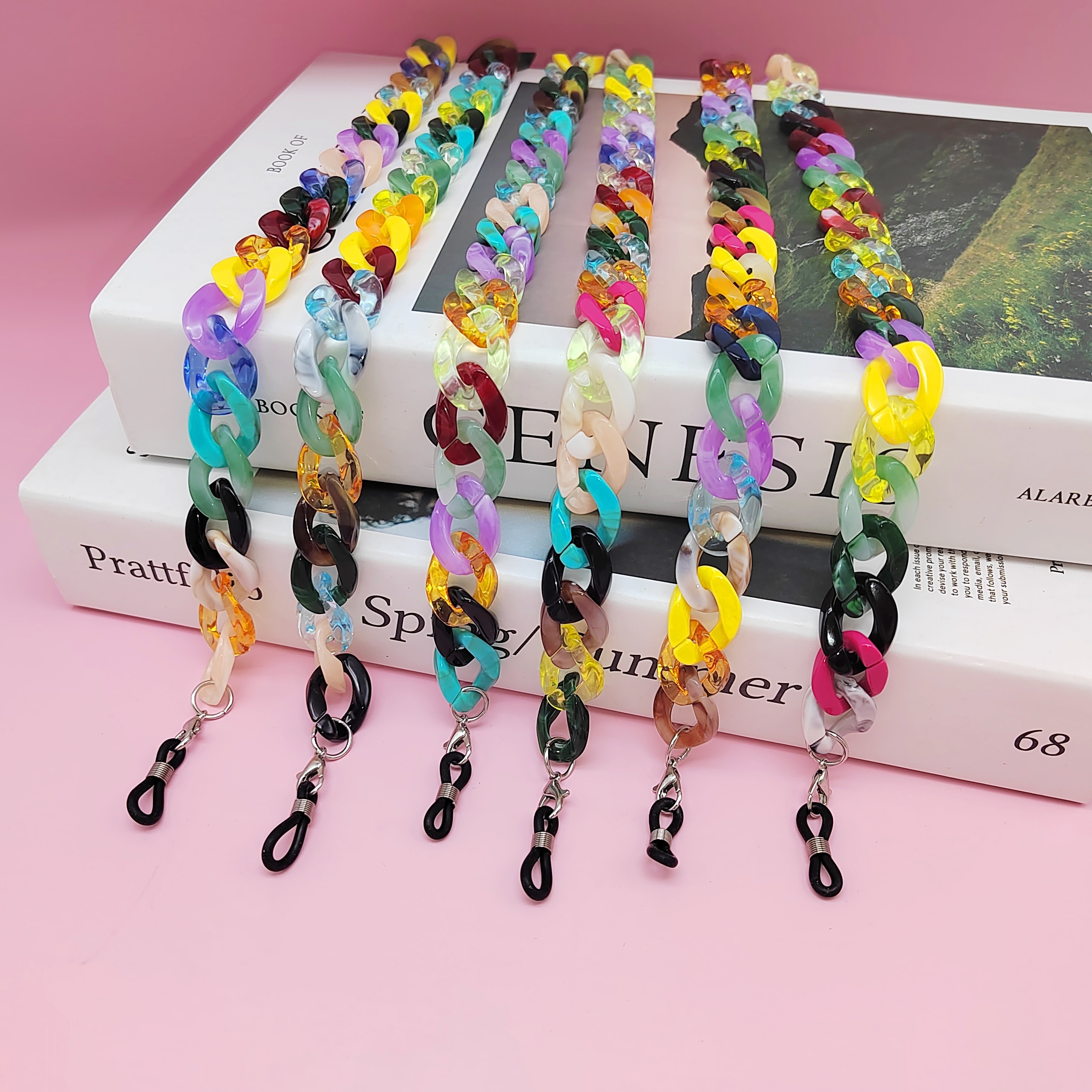 

Glasses Hanging Chain For Women Multi-color Mixed Concave Styling Fashion All-match Glasses Chain
