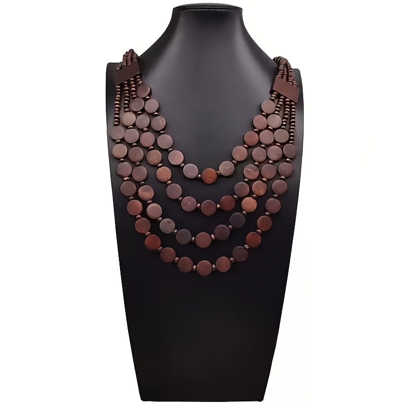 Women's Multi-Layer Wooden Bead Necklace