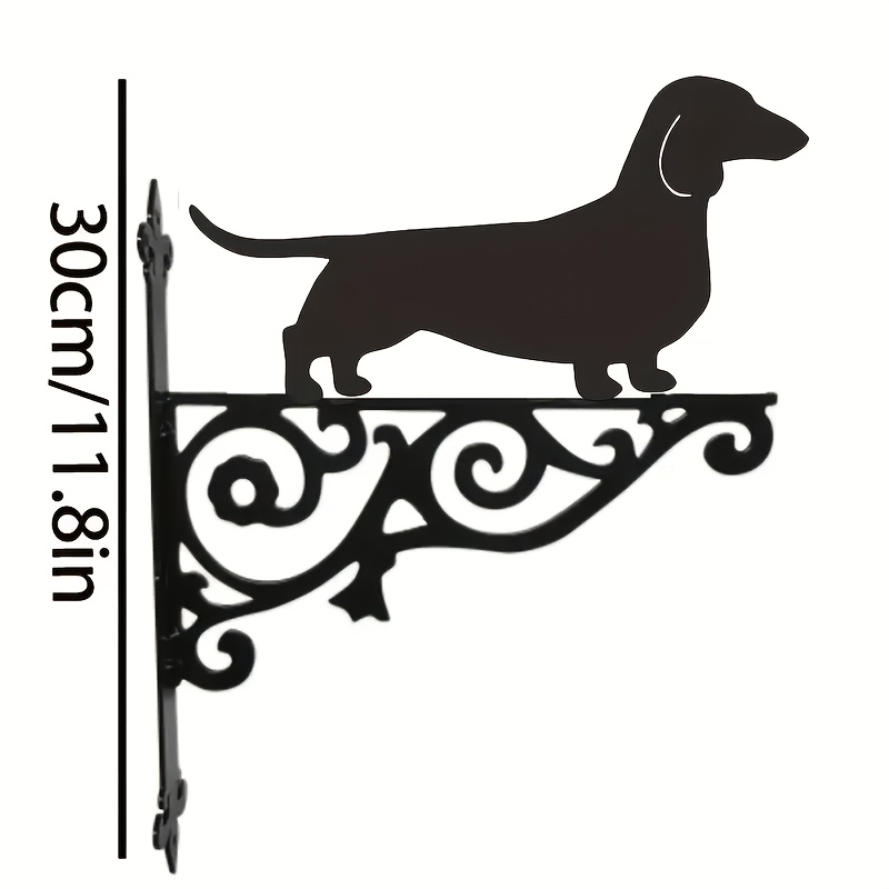 1pc Metal Dachshund Outdoor Plant Hanger, Flower Pot Holder, Heavy-duty Wall-mounted Hanging Basket, Patio Garden Planter Hanger