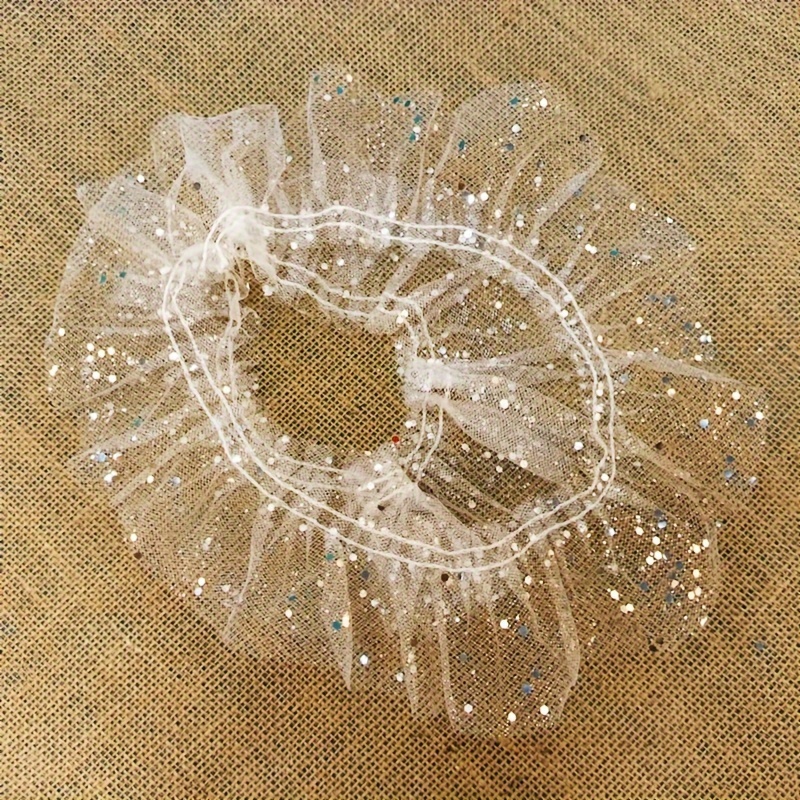 TEMU A 39.37-inch Mesh Golden-foiled Lace Doll Ornament Craft, Discounted Lace Mesh Shoe Sock Wide Lace Handmade Diy Decoration Christmas Decoration