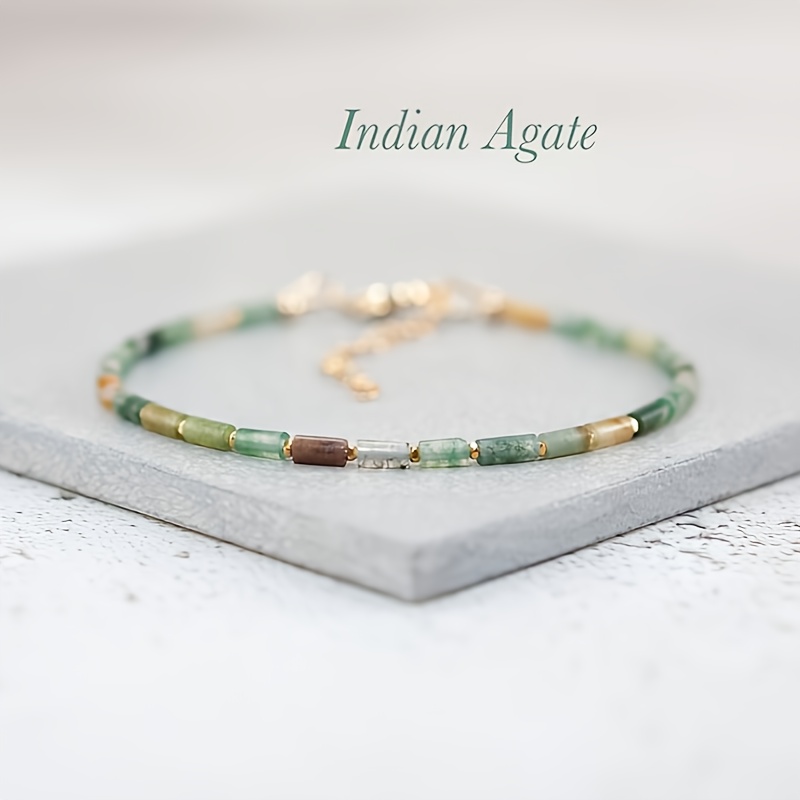 E-shop Naturindischer Achat Perlenarmband | Böhmische Vintage-Design - für Damen für und besondere Anlässe | Ganzjahres-Schmuckgeschenk im Böhmischen