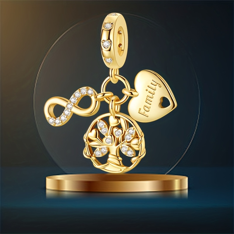 E-shop Goldener Ewiger Familienbaum-Anhänger für DIY-Armbänder Halsketten – für Urlaubspartys, Familientreffen Feiertagsgeschenke